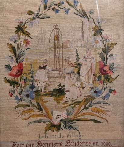 Broderie de jeune fille appliquée de personnages...