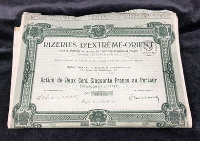 Quarante actions des Rizeries d'Extrême-Orient,...