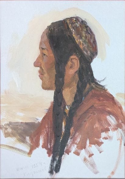 Ecole ORIENTALISTE : PORTRAIT DE JEUNE OUZBEK....
