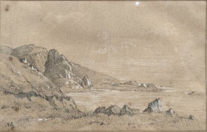Ensemble de dessins du XIXe siècle : - RUISSEAU...