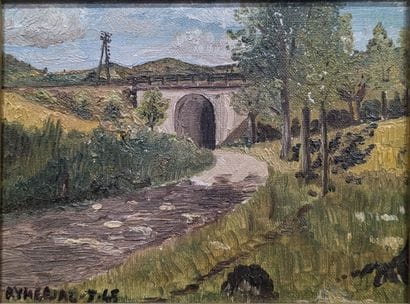 AYMERIAL (XXe siècle) : PAYSAGE AU PONT DE...