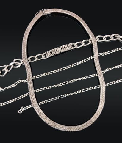 Bijoux en argent (925) : tour de cou, à trois...