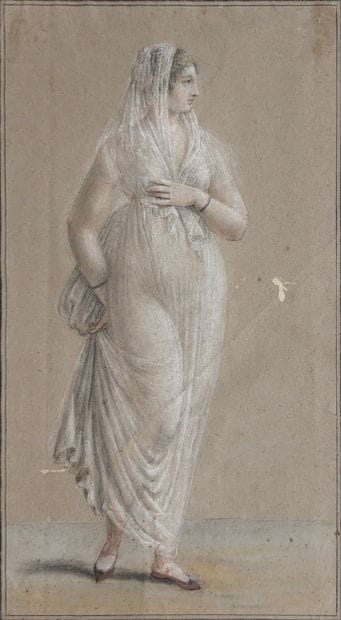 Ecole ITALIENNE du XIXe siècle : FEMME EN...