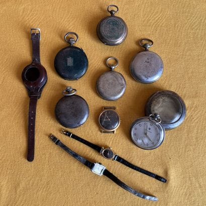 Ensemble de six montres de gousset dont deux...