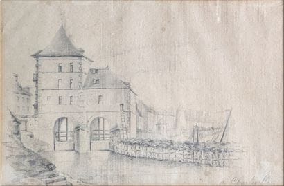 Ecole FRANCAISE du XIXe siècle : VUE DE CHARLEVILLE....