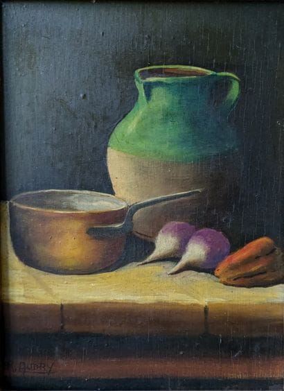 R. AUDRY*** : NATURE MORTE AUX NAVETS ET...
