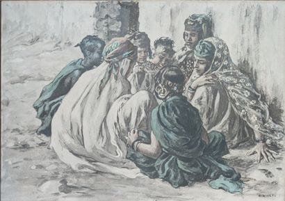Etienne DINET (1861-1929) : JEUNES FILLES...
