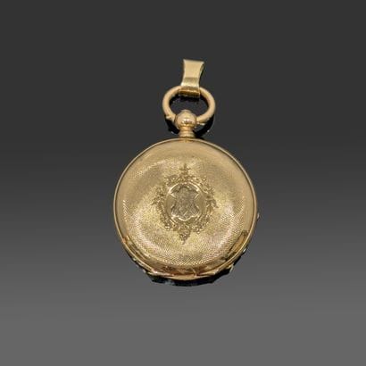 Montre de col en or jaune 18K (750), le boîtier...