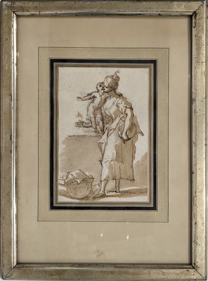 Ecole ITALIENNE du XVIIIe siècle : FEMME...