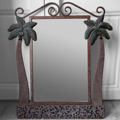 Miroir à encadrement en fer et tôle peinte,...