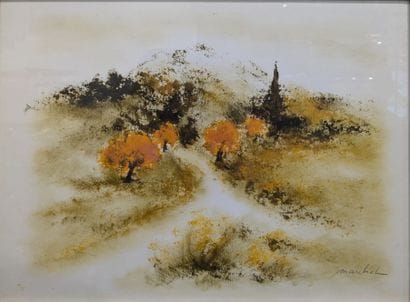 MARCHAL (XXe siècle) : PAYSAGE. Encre et...