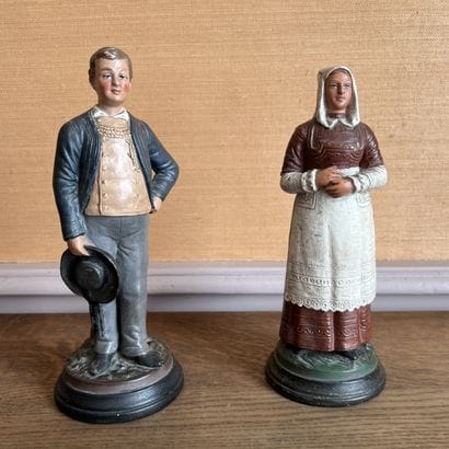 Bernhardt BLOCH (1836-1909). Paire de statuettes...