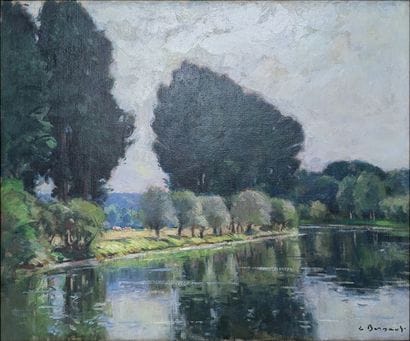 Edouard BERNAUT (1890-1981) : BORD DE RIVIERE....