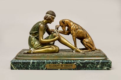 Demeter CHIPARUS (1886-1947). Hunting accident....