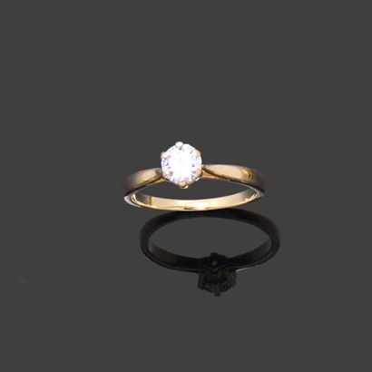 Solitaire ring in 18k (750) yellow gold,...