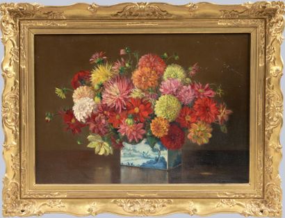 ME. WILSON***: DAHLIAS IN AN EARTHENWARE...