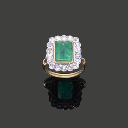 18K (750) yellow gold and platinum Pompadour...