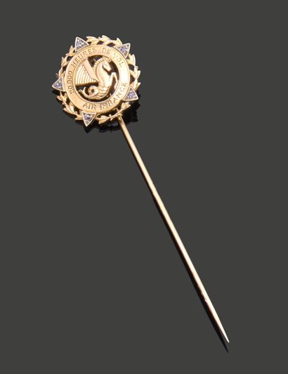 Tie pin in 18K (750) yellow gold, representing...