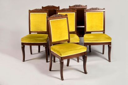 Moulded and carved mahogany salon furniture....
