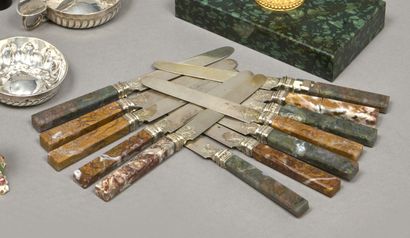 Suite of twelve fruit knives, the blades...