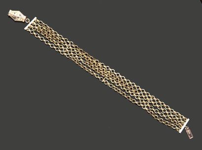 Old watch chain converted into a bracelet,...