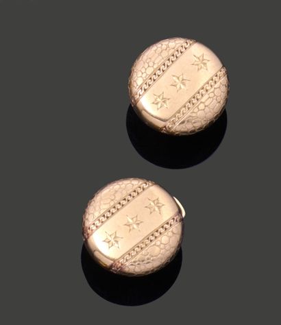 Two pairs of breastplate buttons in 18K (750)...