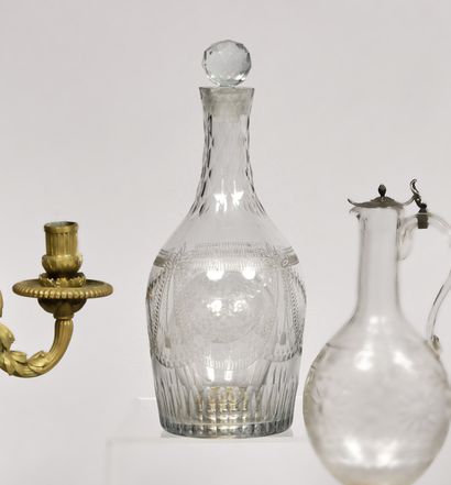 Large cut and engraved crystal refresher...