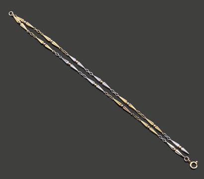 Double vest chain in 18K (750) white and...