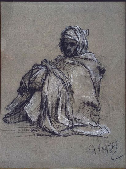 20th century FRENCH SCHOOL: SEATED ARAB....