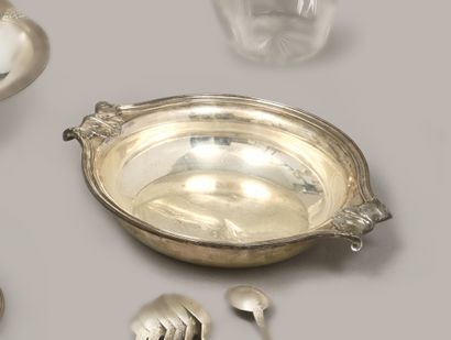 Légumier de forme ronde en argent uni (925)....