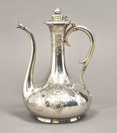 Verseuse à la turque en argent (925), à décor...
