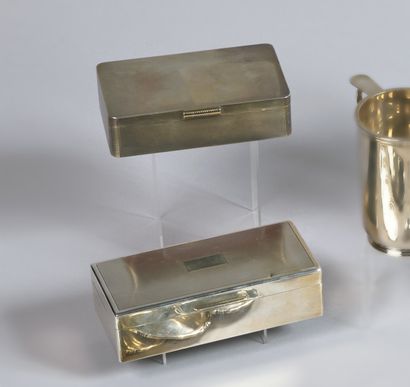 Coffret plaqué de feuille d'argent uni (800),...