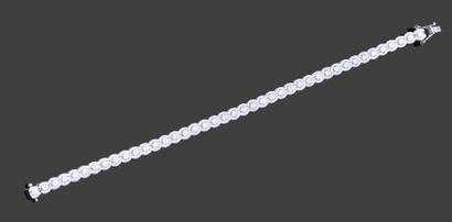Articulated bracelet in 18K (750) white gold,...