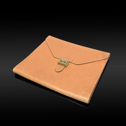 HERMES Paris. Writing case in natural leather,...