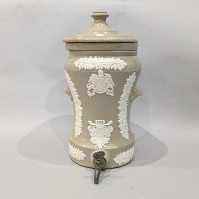 Baluster-shaped water filter in glazed ceramic...