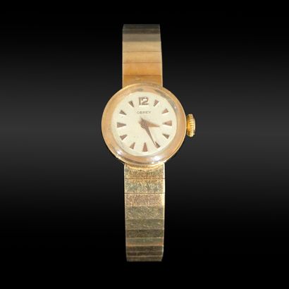 Ladies' watch in 18K (750) yellow gold, round...