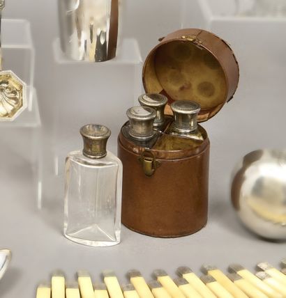 Perfume set, the four quarter-circle bottles....