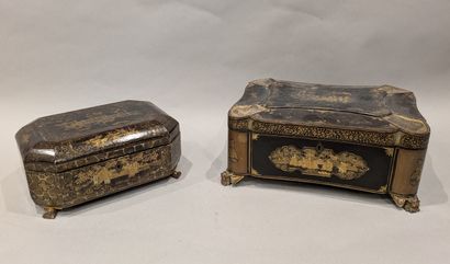 Sewing box in lacquered wood in the taste...