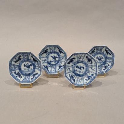 China, 19th century. Set of four octagonal...