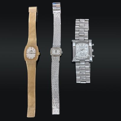 Set of three fancy metal watches in imitation...