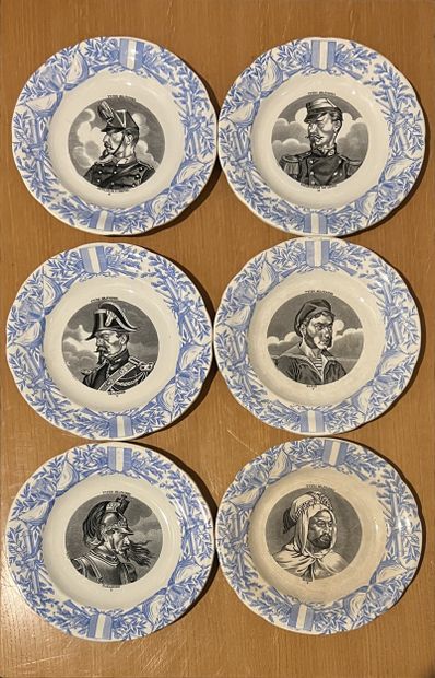 Suite of twelve earthenware dessert plates...