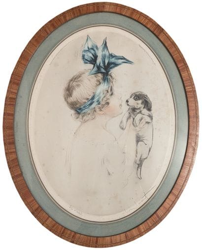 Louis ICART (1888-1950) : FILLETTE AU RUBAN...
