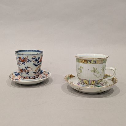 Set in Chinese porcelain: - cup and saucer...