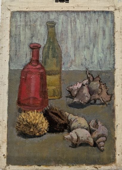 Ecole MODERNE : NATURE MORTE AUX BOUTEILLES...