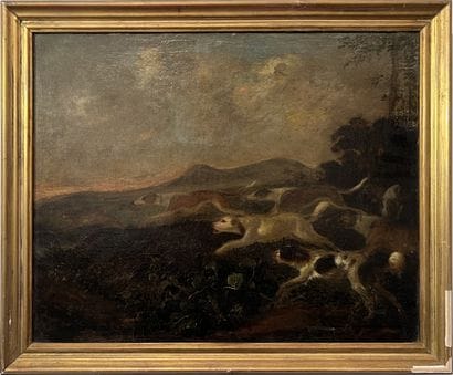 19th century FRENCH SCHOOL: MEUTE AT THE...