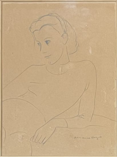 Marianne CLOUZOT (1908-2007) : MODELE ACCOUDEE....