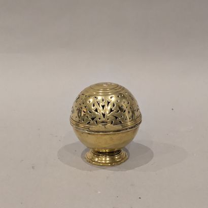 Brass sponge ball, the upper hemisphere with...