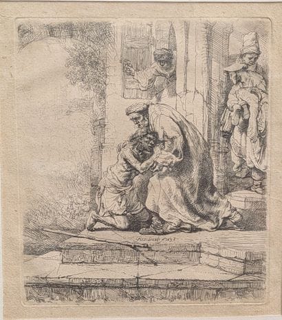 D'après Rembrandt : Le retour de l'enfant...