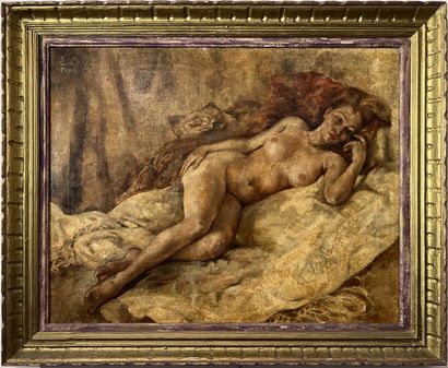Erwin LANG (1886-1962) : NU ALANGUI. Huile...