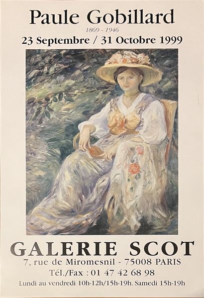 Paule GOBILLARD (1869-1946) : LA LECON. Fusain...